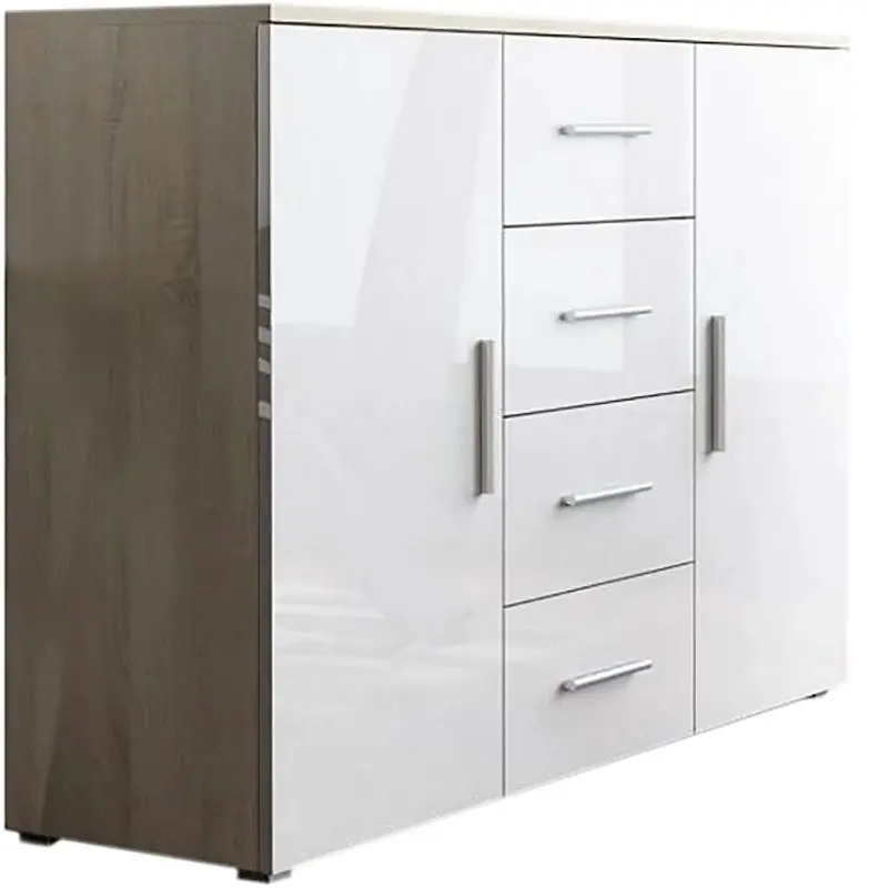 Комод Cama Uni DS/BI (Sonoma Oak/White Gloss)