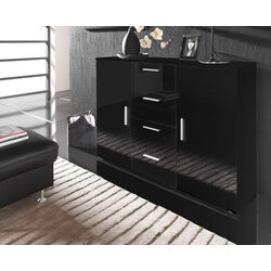 Comoda Cama Uni Night CZ/CZ (Black/Black Gloss) Thumb