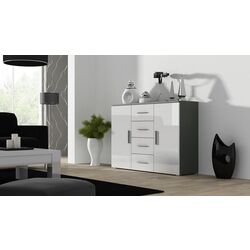 Comoda Cama Uni SZ/BI (Grey/White Gloss) Thumb