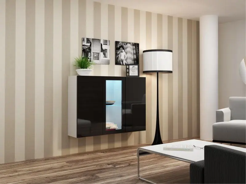 Комод Cama Vigo B/CZ (White/Black Gloss)