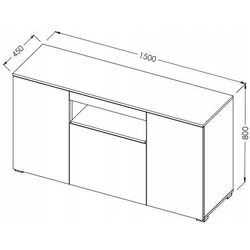 Комод Cama Viva BI/BI+S (White/White Gloss/Sonoma Oak) Thumb