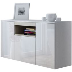 Комод Cama Viva BI/BI+S (White/White Gloss/Sonoma Oak)