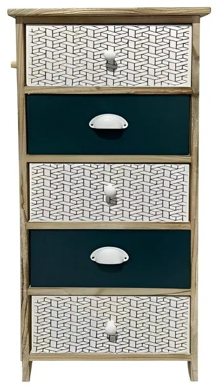 Comoda Chomik PHO7155 (Natural/White/Dark Blue)