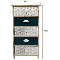 Comoda Chomik PHO7155 (Natural/White/Dark Blue) Thumb