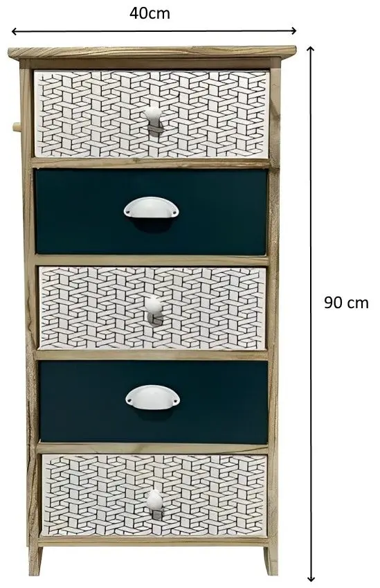 Comoda Chomik PHO7155 (Natural/White/Dark Blue)