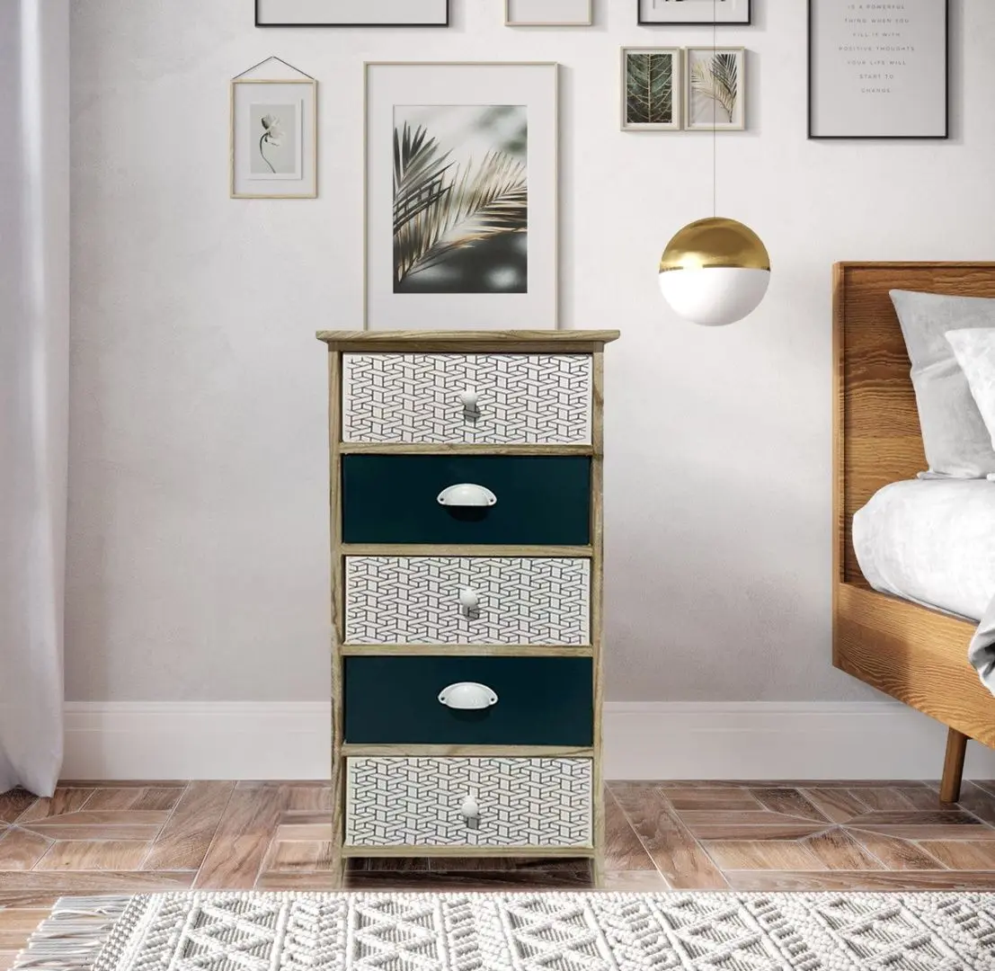 Comoda Chomik PHO7155 (Natural/White/Dark Blue)