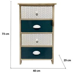 Comoda Chomik Szafir PHO7148 (Natural/White/Dark Blue) Thumb