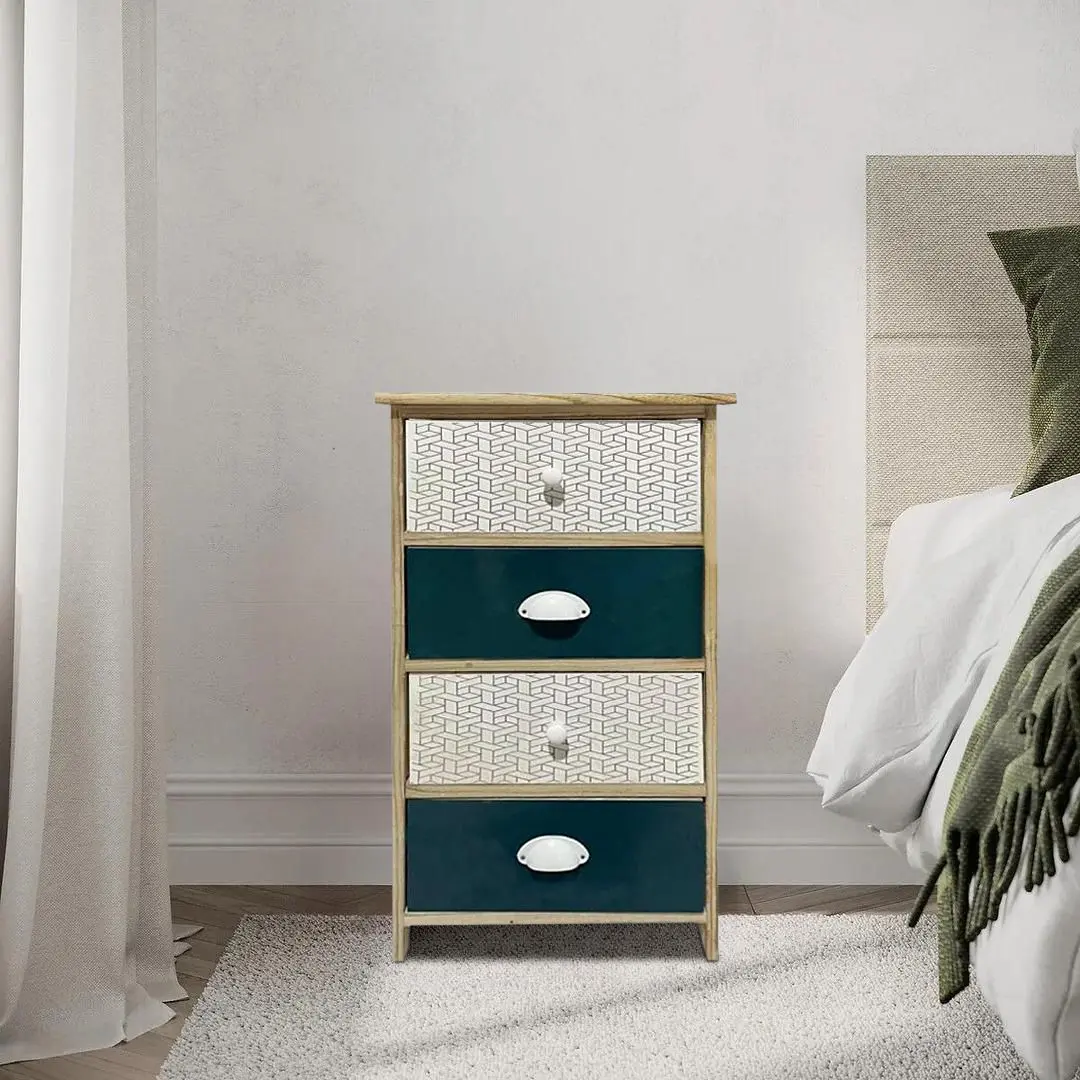 Comoda Chomik Szafir PHO7148 (Natural/White/Dark Blue)