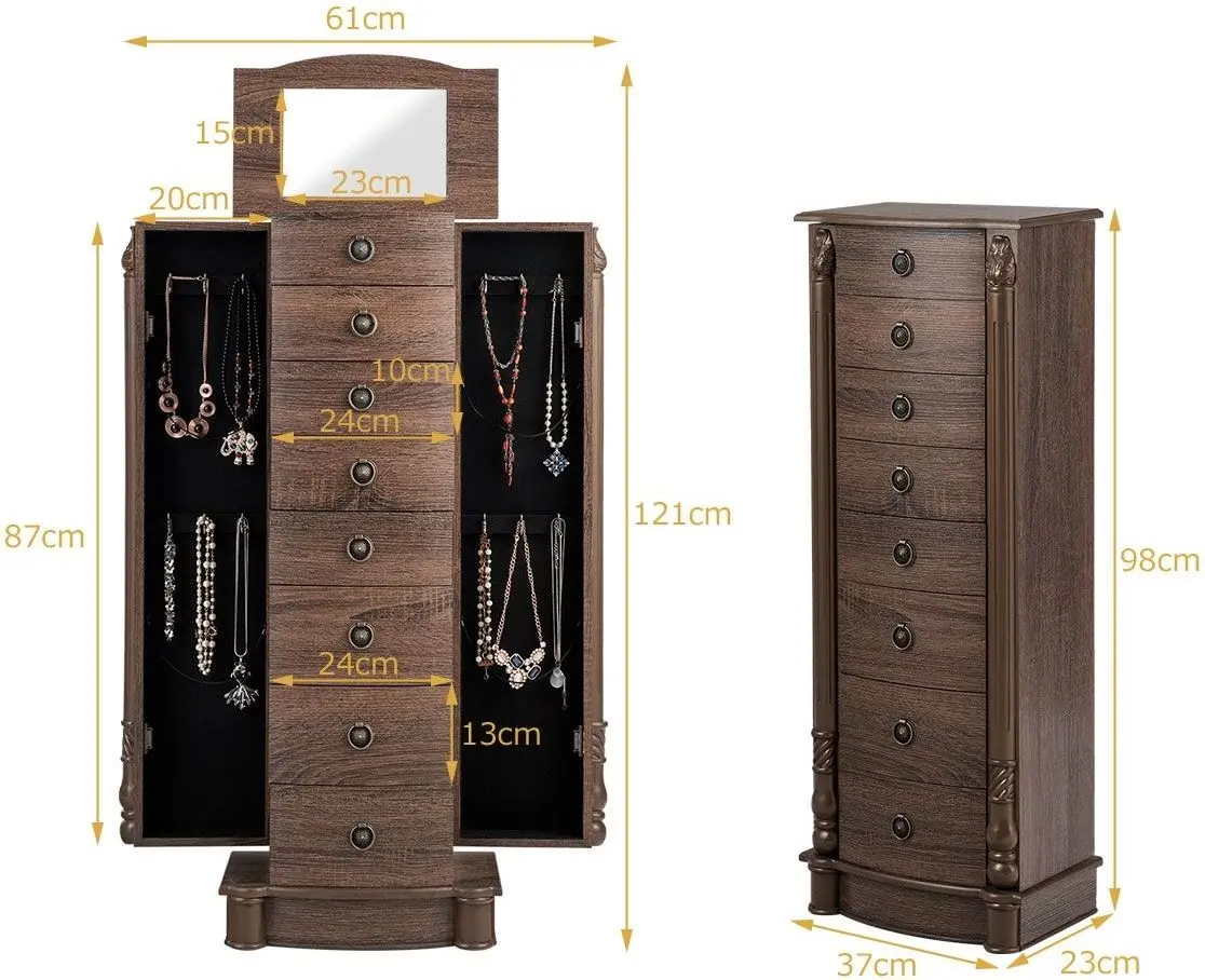 Comoda Costway HW65841 (Dark Wood) - 11