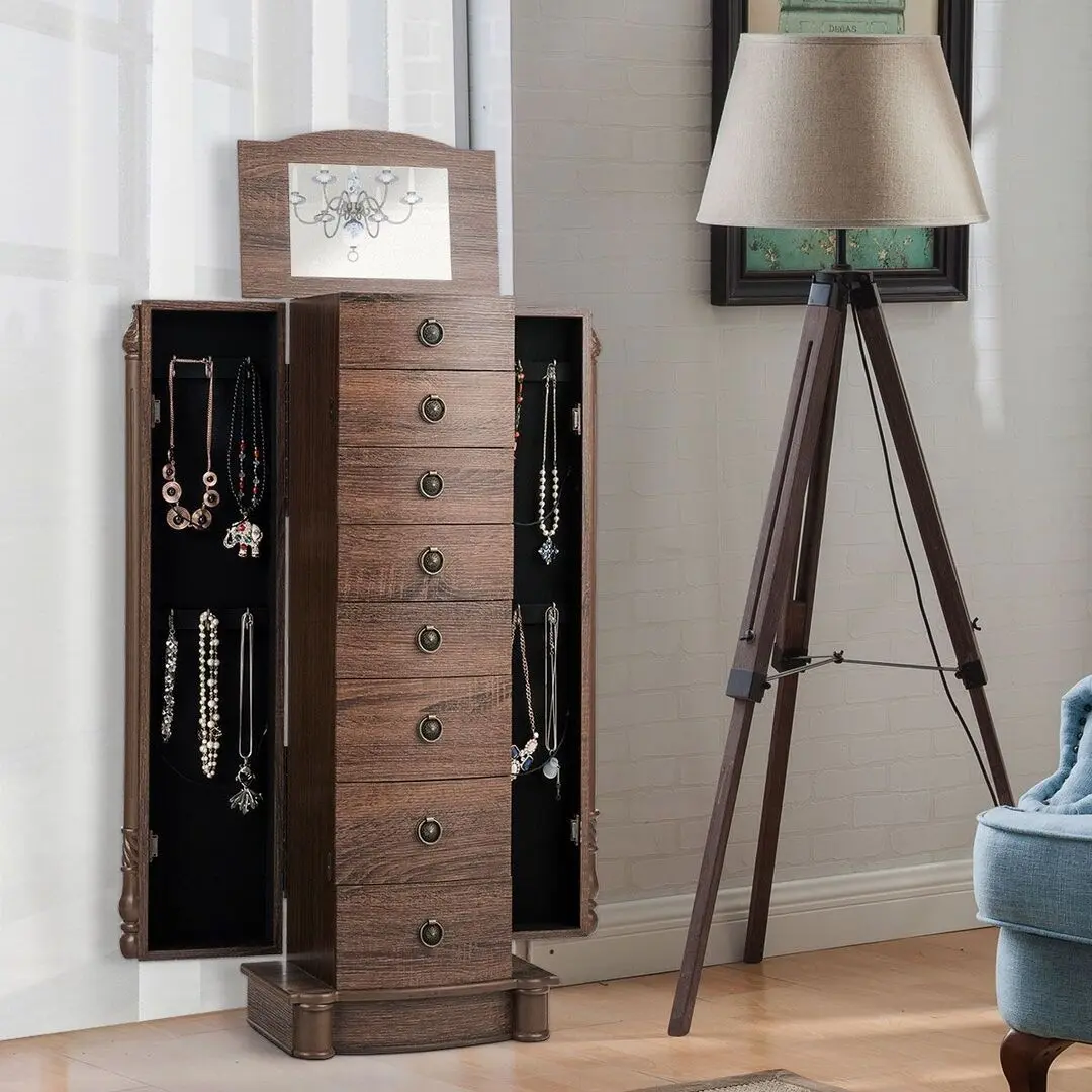 Comoda Costway HW65841 (Dark Wood)