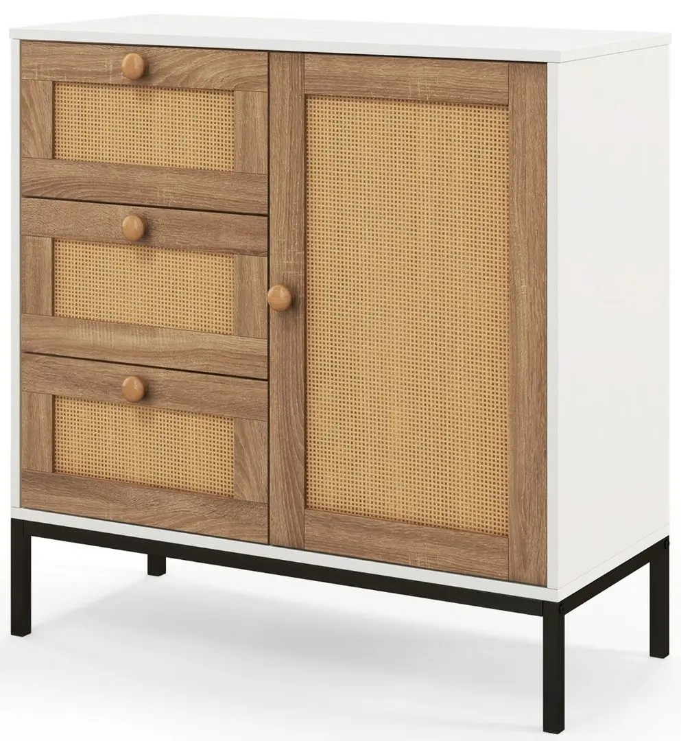 Tumba Costway JV11254WH (Natural/White)