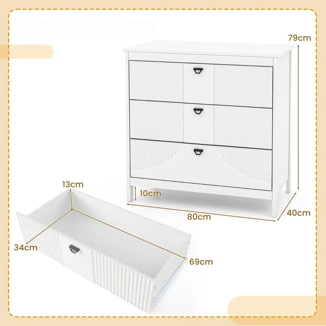 Comoda Costway JV11404WH (White)