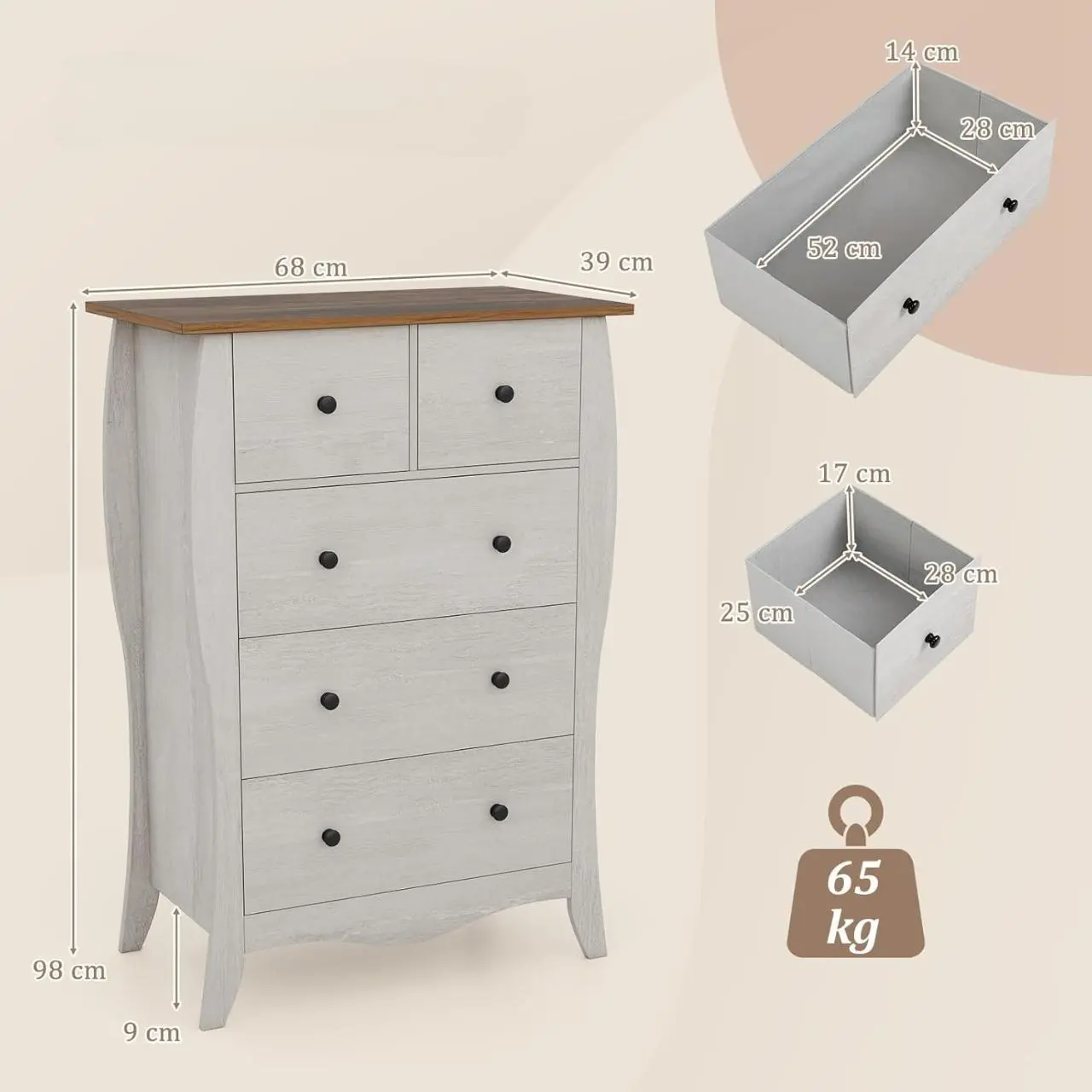 Comoda Costway JV11619GR (Grey)