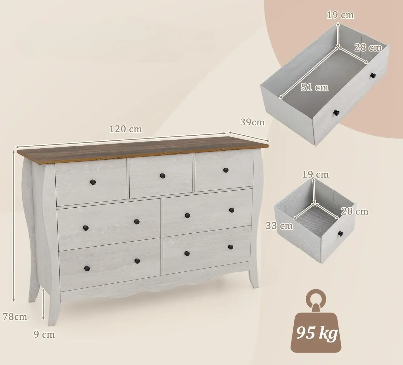 Comoda Costway JV11620GR (Grey)