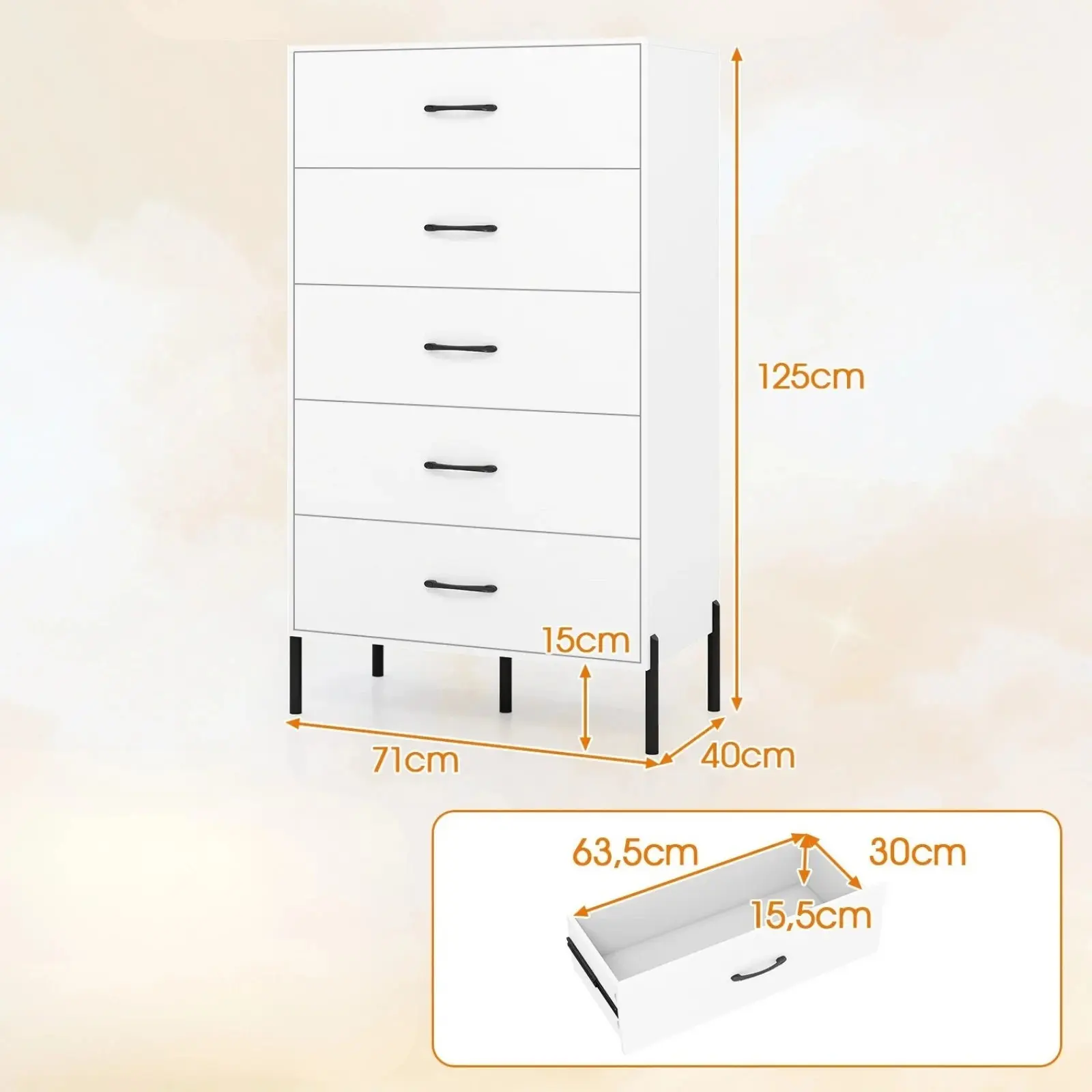 Comoda Costway JV13212WH (White) - 4