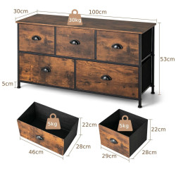 Comoda Costway JZ10090CF (Rustic Brown) Thumb