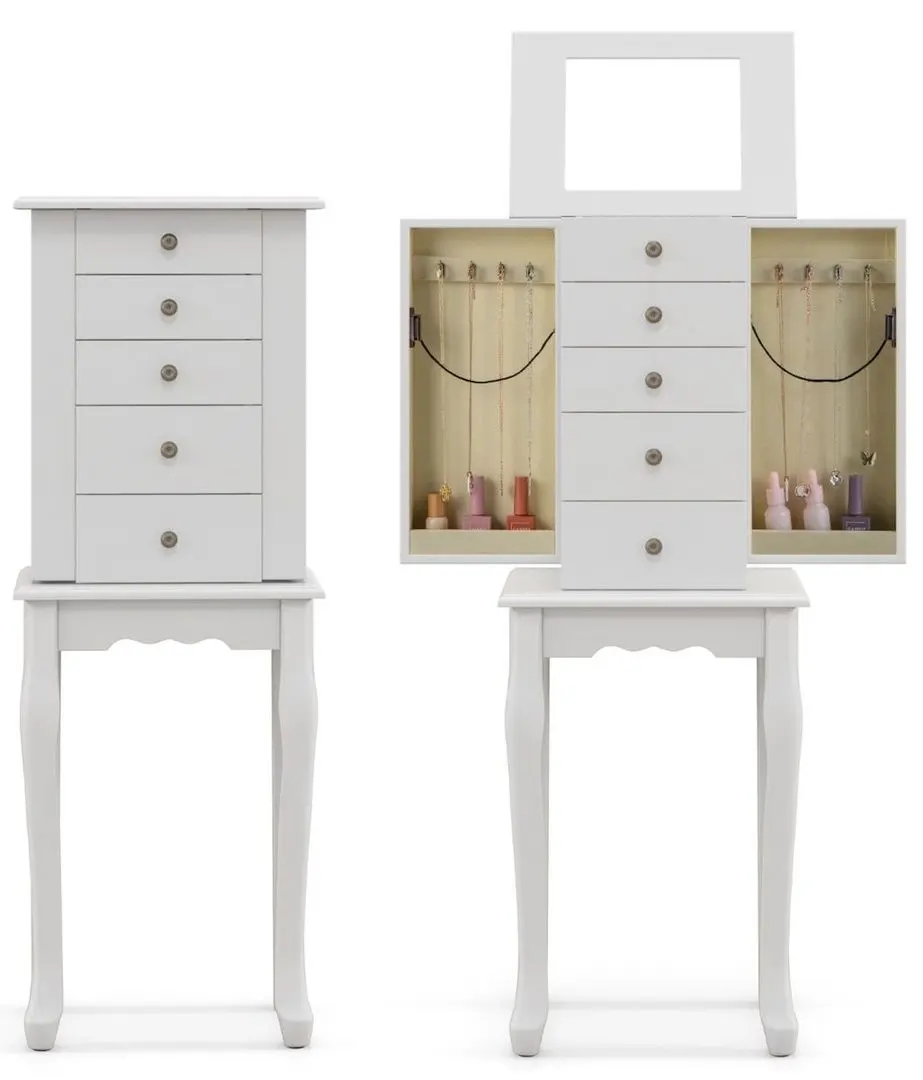 Comoda pentru bijuterii Costway JV11044WH (White) - 4