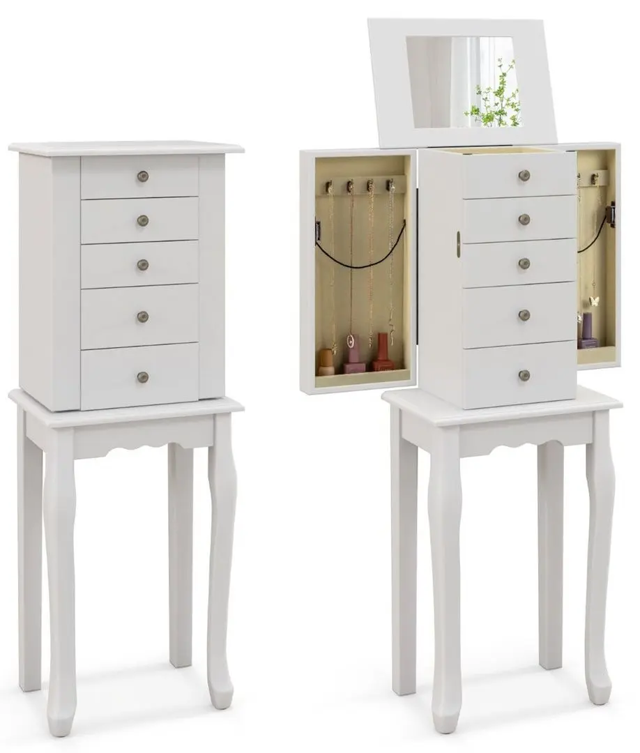 Comoda pentru bijuterii Costway JV11044WH (White) - 3