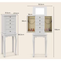 Comoda pentru bijuterii Costway JV11044WH (White) Thumb