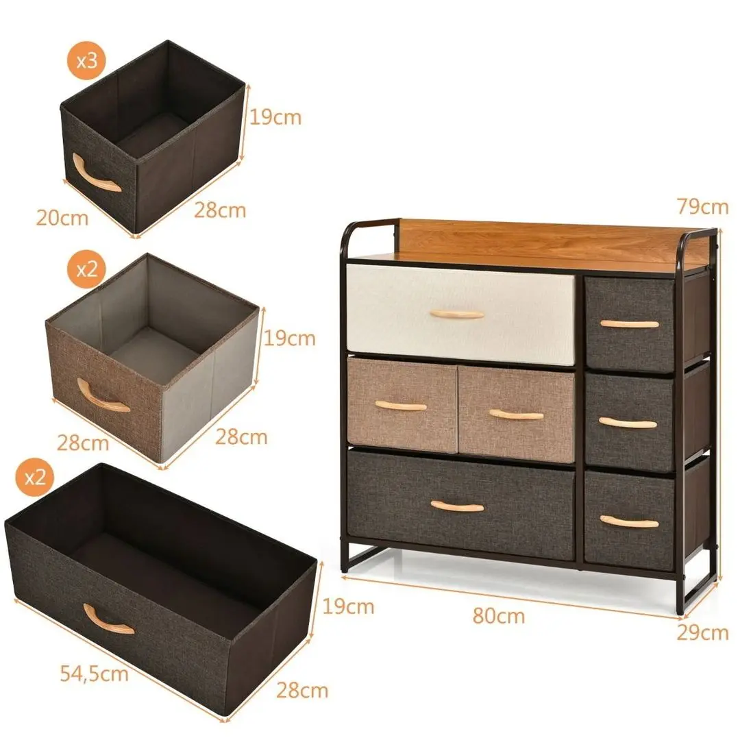Comoda-organizator Costway HW65418 (Brown)