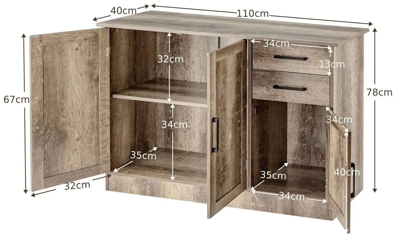 Tumba Costway HW66646 (Grey)