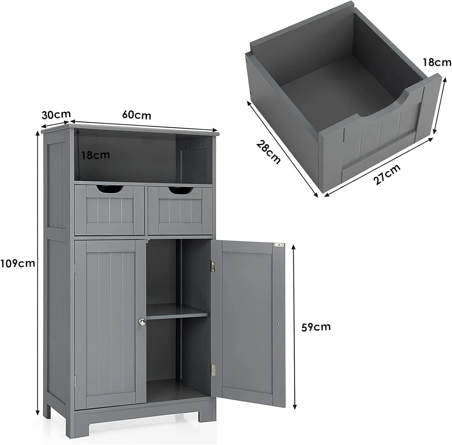 Тумба Costway JV12221GR (Grey)