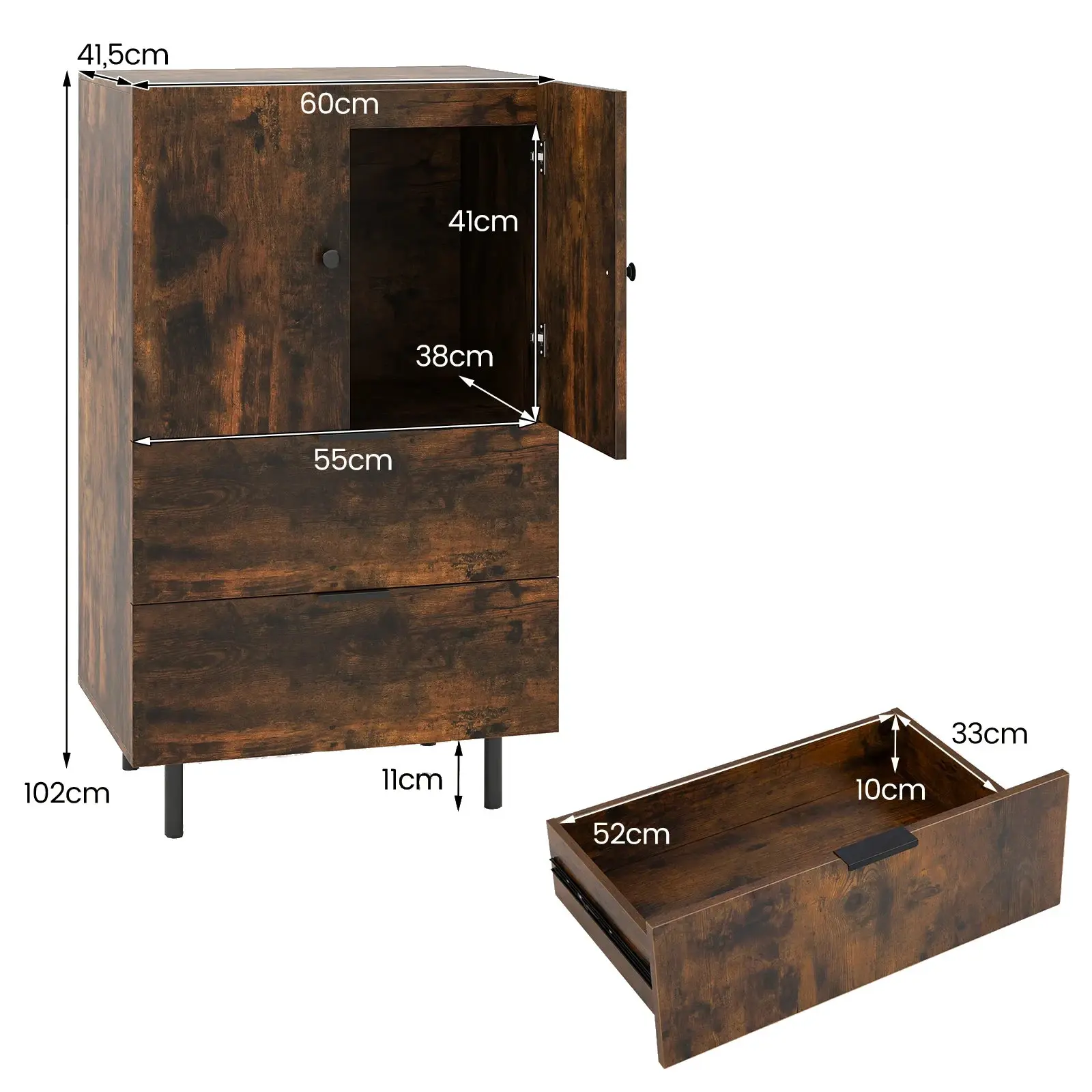 Tumba Costway JV12754CF (Brown) - 3
