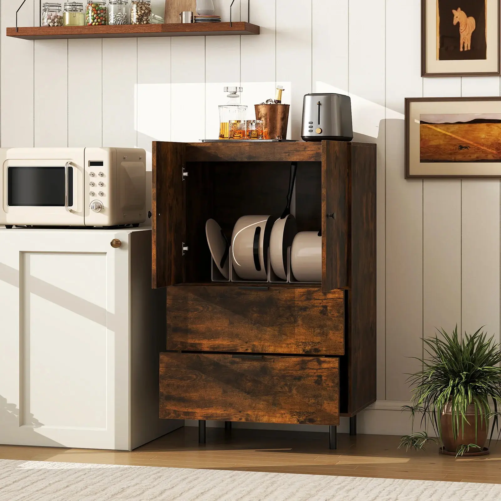 Tumba Costway JV12754CF (Brown) - 4