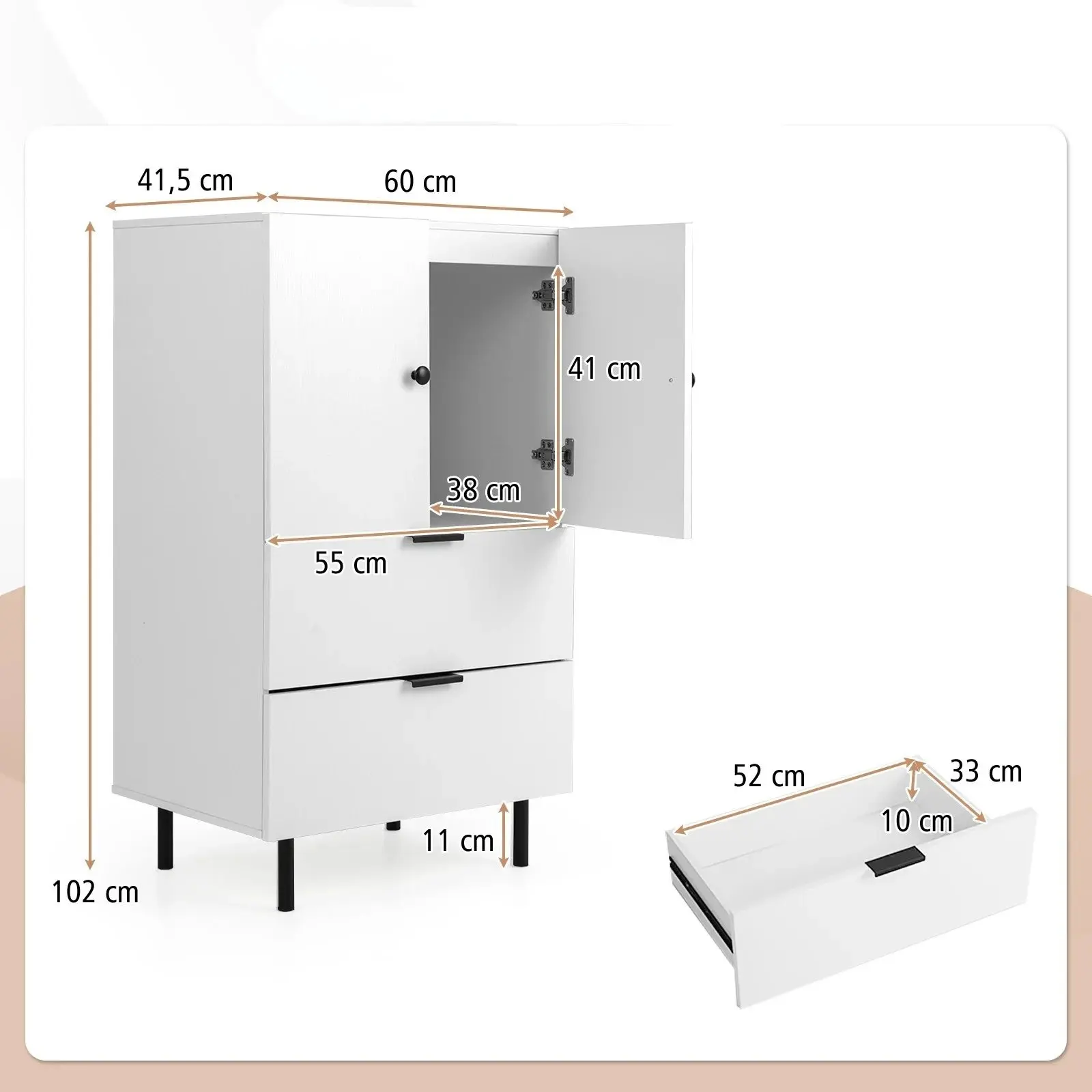 Tumba Costway JV12754WH (White) - 4