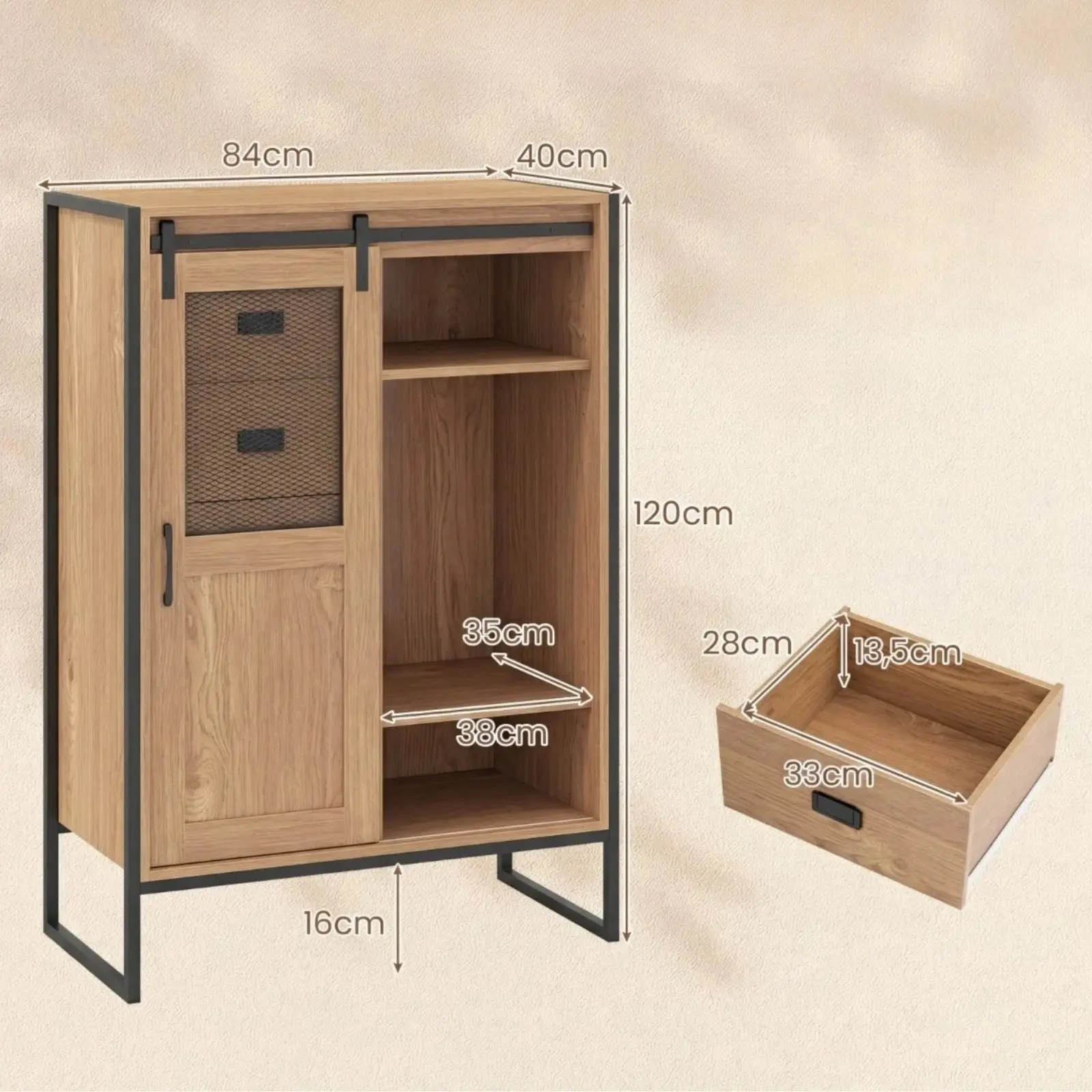 Tumba Costway JV13467NA (Natural) - 3