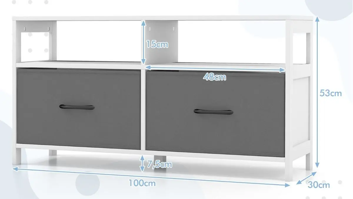 Тумба Costway JZ10180WH (White/Gray)