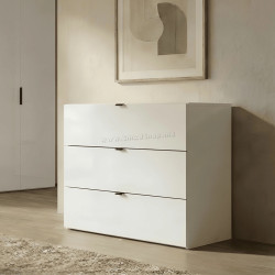 Comoda Fabrik Home Hardy 3 sertare (White Ash/White Gloss)