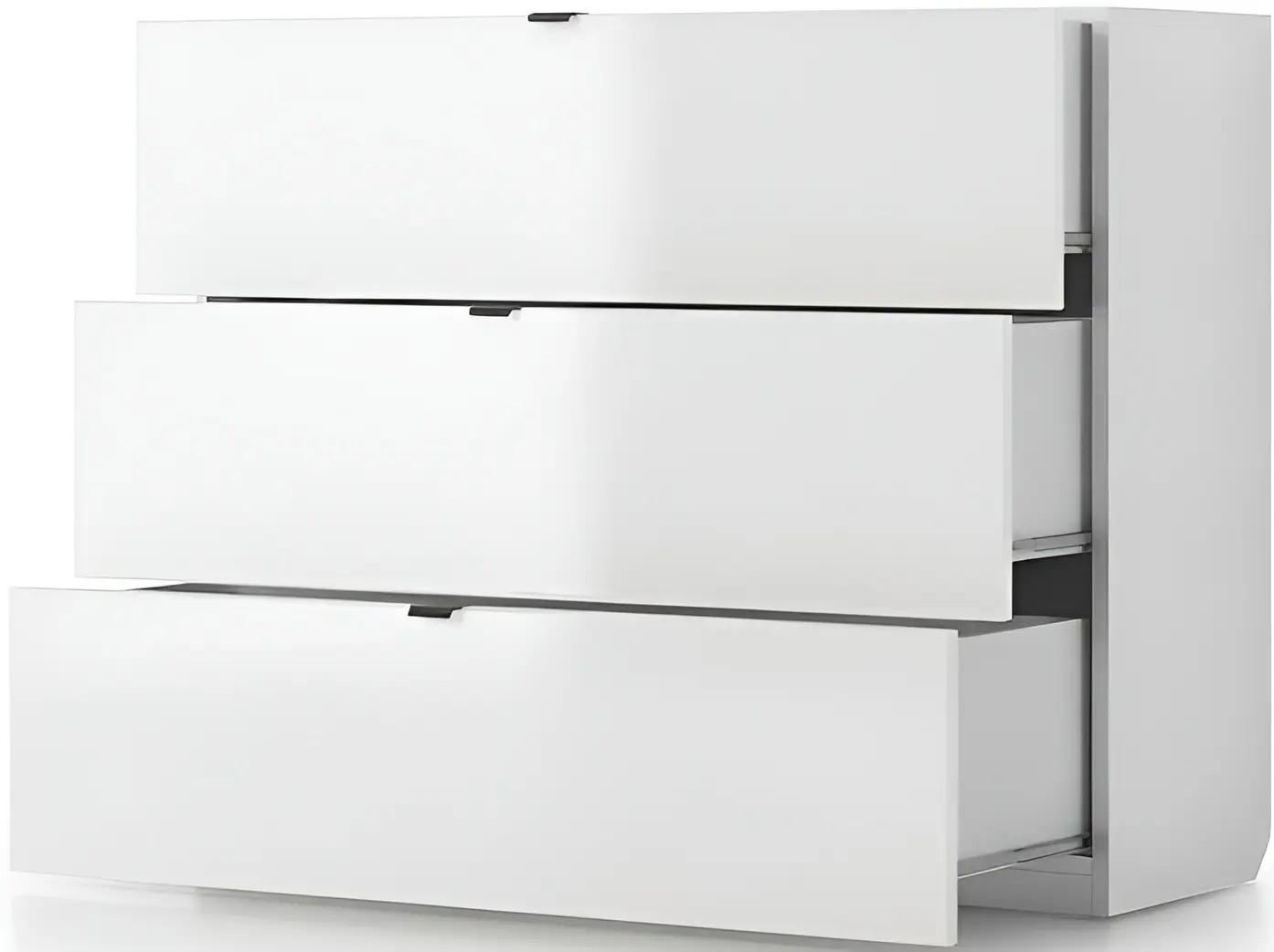 Comoda Fabrik Home Hardy 3 sertare (White Ash/White Gloss) - 4
