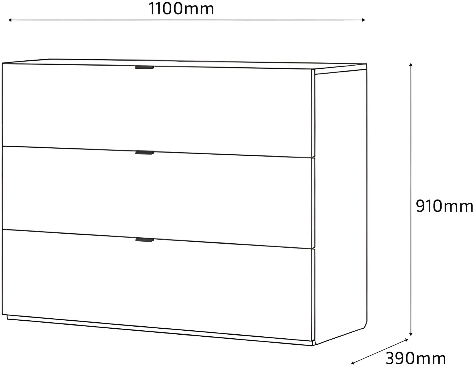 Comoda Fabrik Home Hardy 3 sertare (White Ash/White Gloss) - 5