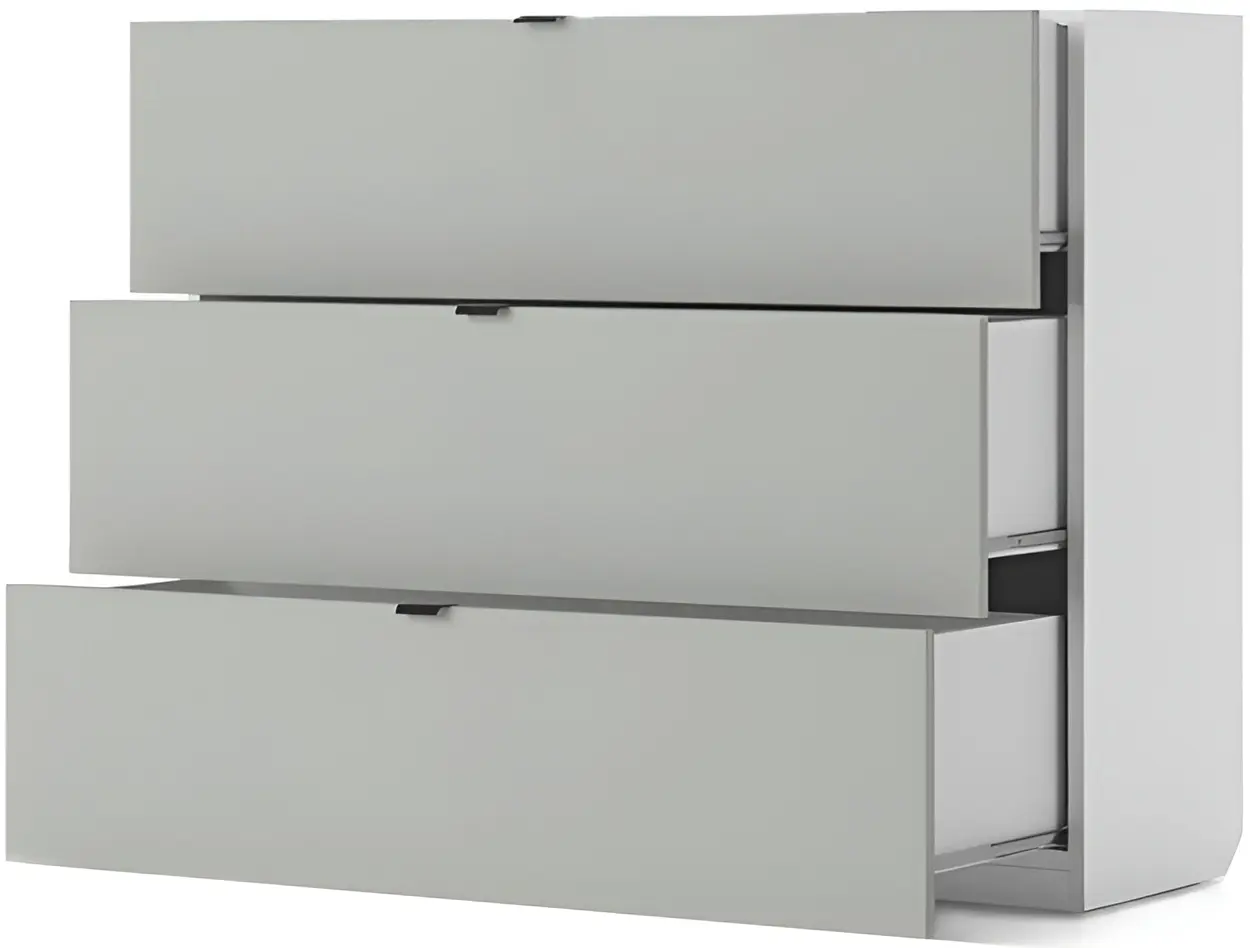 Comoda Fabrik Home Hardy 3 sertare (White Ash/Light Grey) - 4