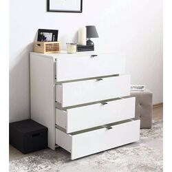 Comoda Fabrik Home Hardy 4S (White/White Gloss) Thumb