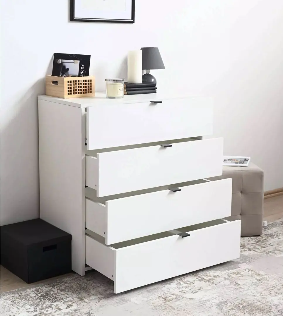 Comoda Fabrik Home Hardy 4S (White/White Gloss)