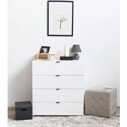 Comoda Fabrik Home Hardy 4S (White/White Gloss)