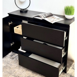 Tumba Fabrik Home Havana 3S1D 120x88x39 (Ash Black) Thumb