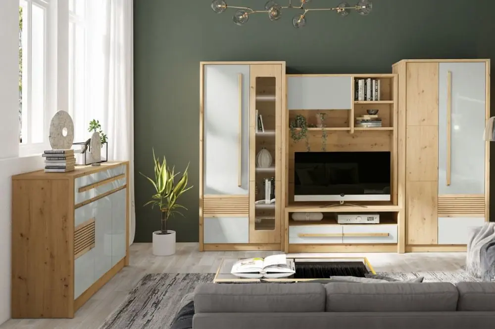 Tumba Fadome Bianco (Artisan Oak/Latte Gloss)