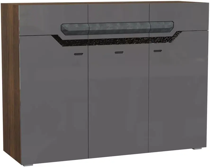 Тумба Fadome Davos D/12 (Dark Walnut/Gray Gloss)