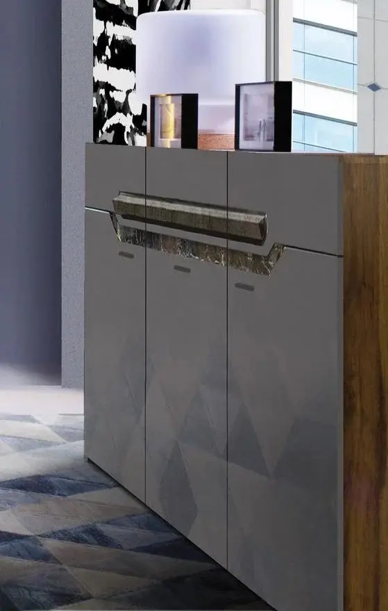 Тумба Fadome Davos D/12 (Dark Walnut/Gray Gloss)