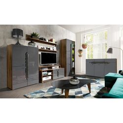 Тумба Fadome Davos D/12 (Dark Walnut/Gray Gloss) Thumb