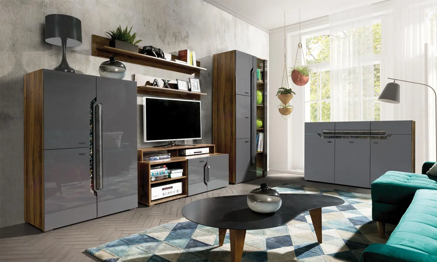 Tumba Fadome Davos D/15 (Dark Walnut/Gray Gloss)