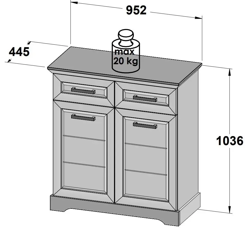 Тумба Fortuna Chasia 95.2x103.6x44.5 (White Oak) - 6