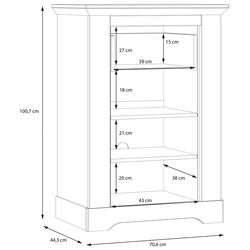 Tumba Fortuna Tanya 70.6x100.7x44.3 (White Oak/Nelson Oak) Thumb