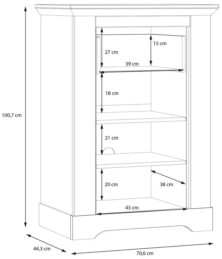 Tumba Fortuna Tanya 70.6x100.7x44.3 (White Oak/Nelson Oak) - 2