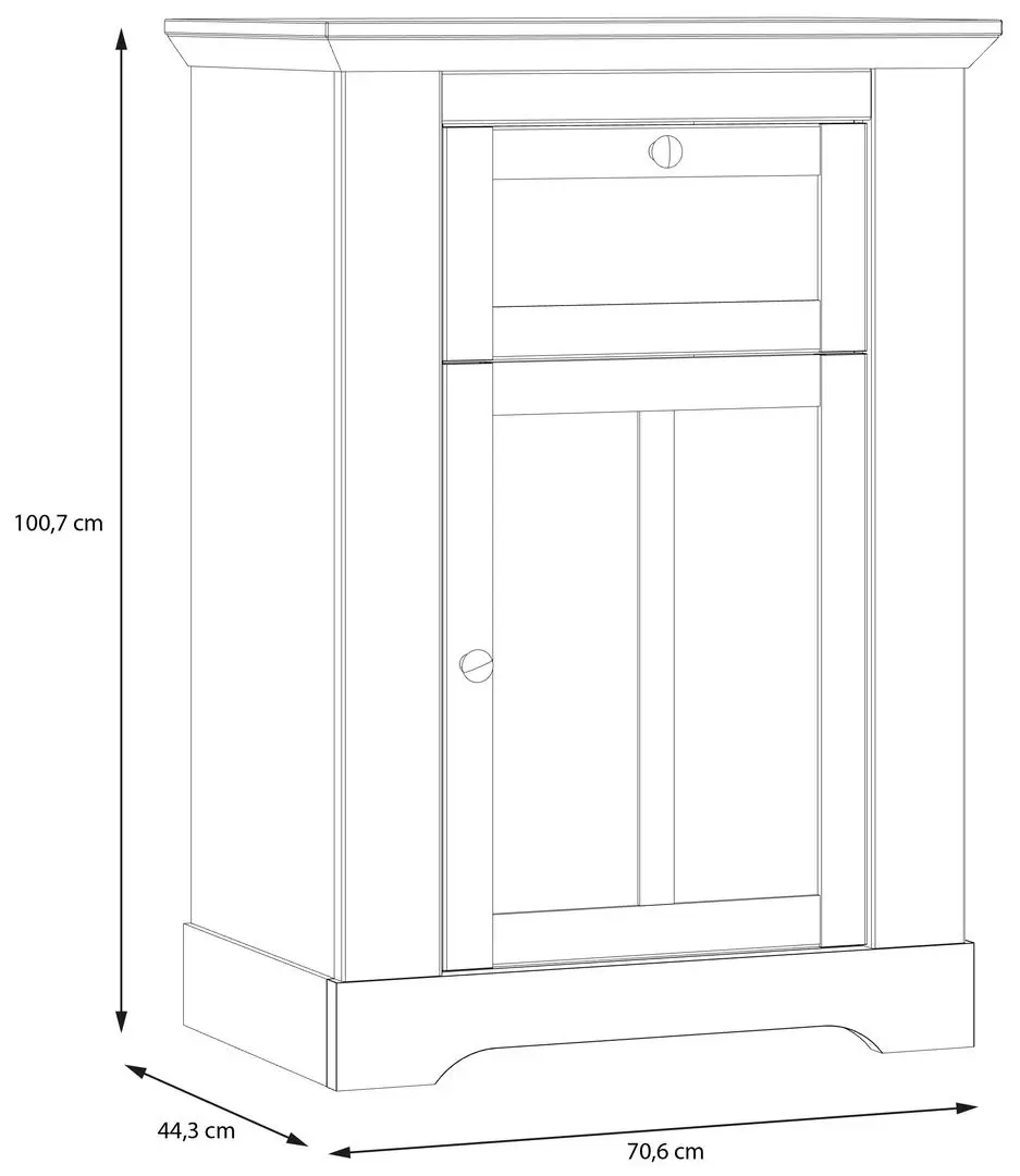 Tumba Fortuna Tanya 70.6x100.7x44.3 (White Oak/Nelson Oak) - 3