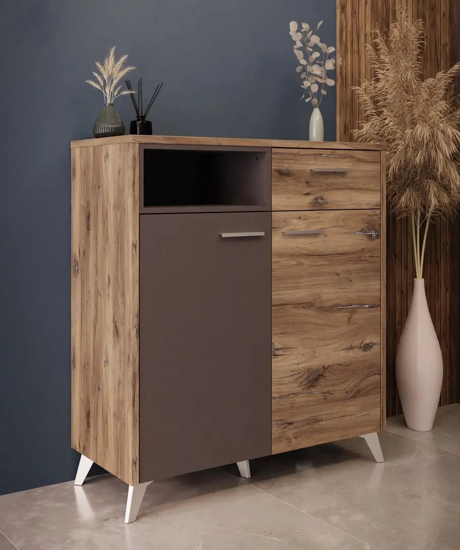 Tumba Fortuna Monica 94.5x105.8x42.8 (Flagstaff Oak/Grey)