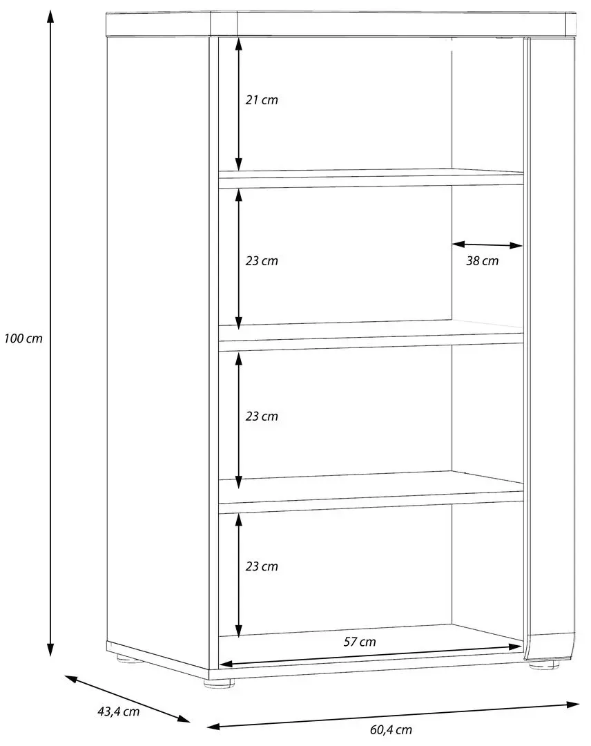 Tumba Fortuna Tudor 60.4x100x43.4 (White/Artisan Oak/White Gloss) - 2